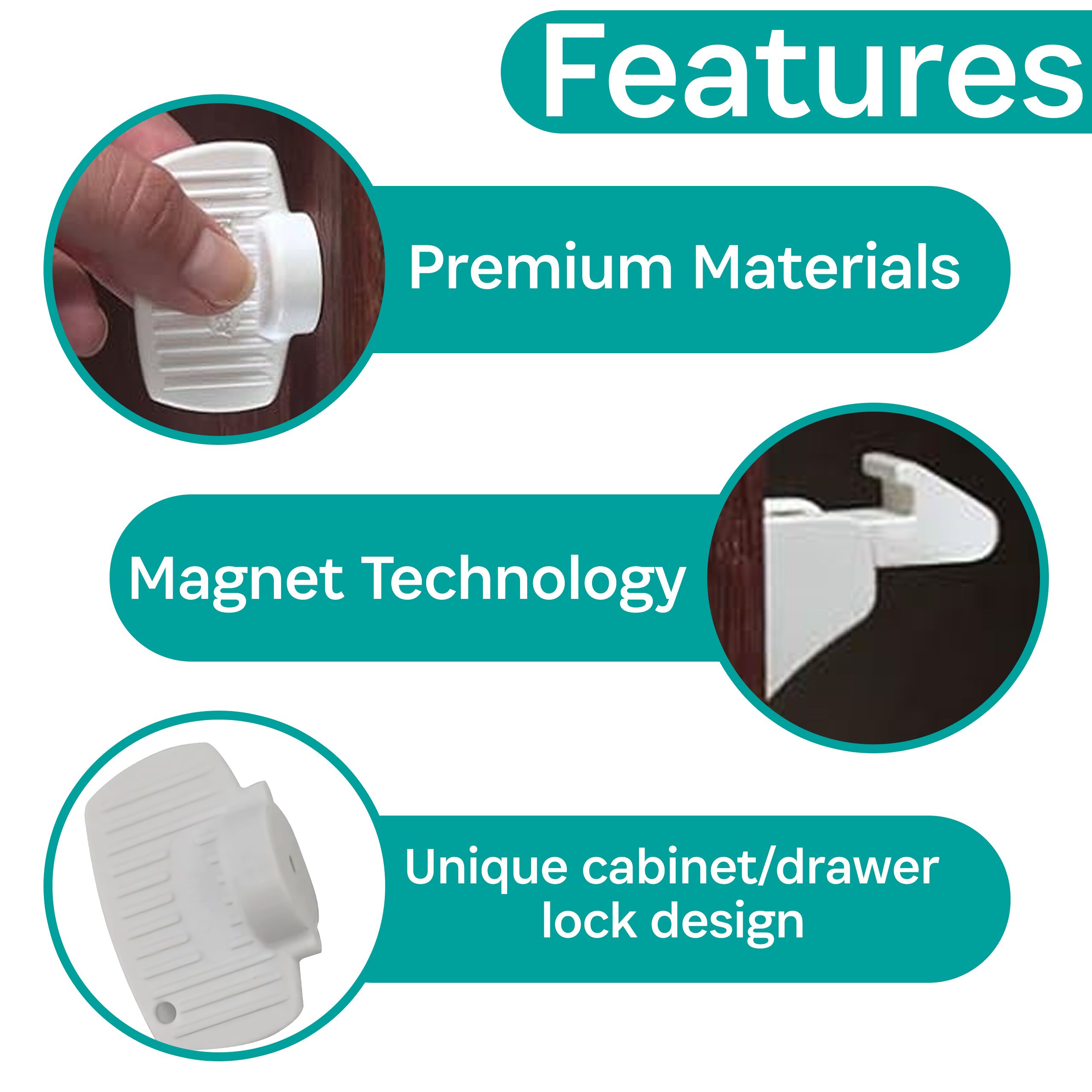 Magnet Lock Set - 4/pkg + Key - Image 6